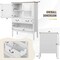 Buffet Cabinet with Wine Rack Drawers Tempered Glass Doors White Brown